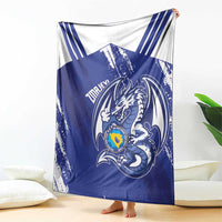 Bosnia and Herzegovina Football Blanket Go Zmajevi Mi smo uz vas Blue Version - Wonder Print Shop