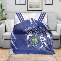 Bosnia and Herzegovina Football Blanket Go Zmajevi Mi smo uz vas Blue Version - Wonder Print Shop