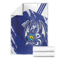 Bosnia and Herzegovina Football Blanket Go Zmajevi Mi smo uz vas Blue Version - Wonder Print Shop