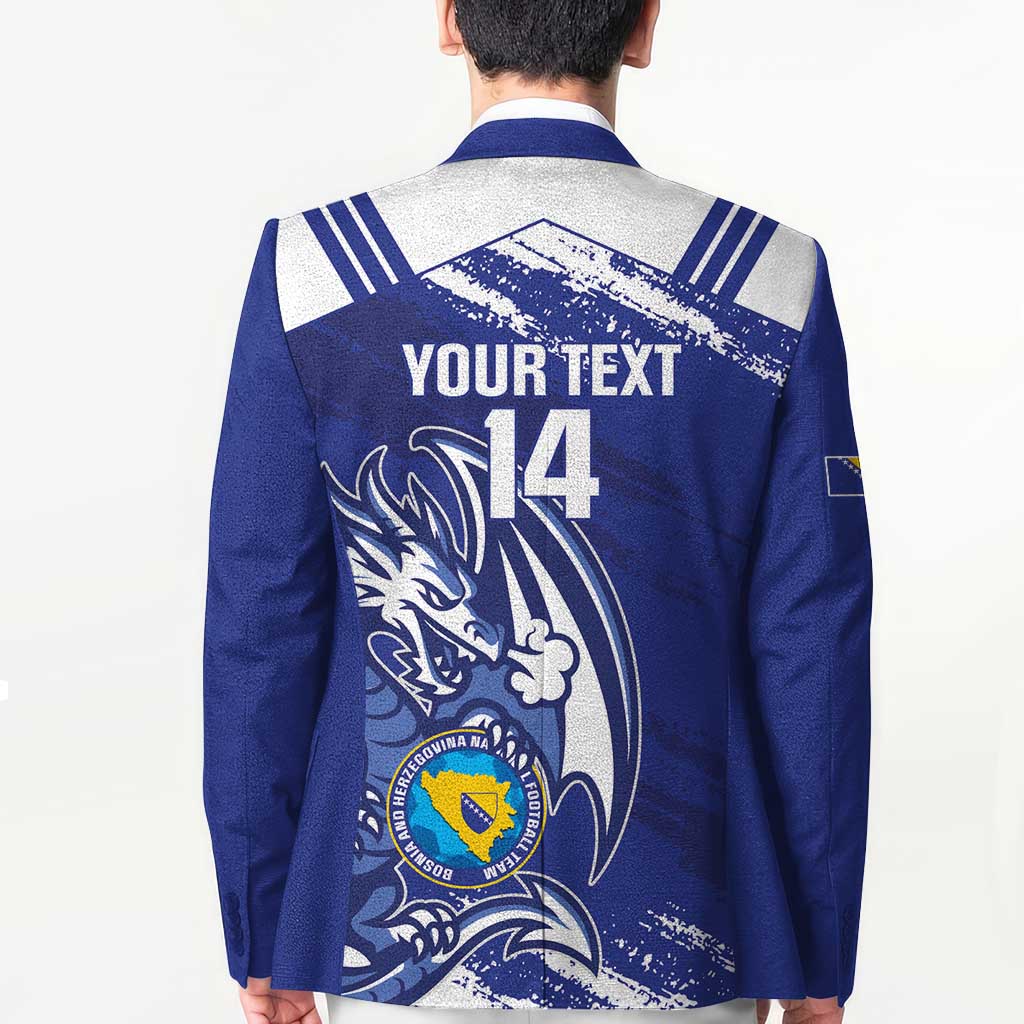 Bosnia and Herzegovina Football Custom Blazer Go Zmajevi Mi smo uz vas Blue Version - Wonder Print Shop