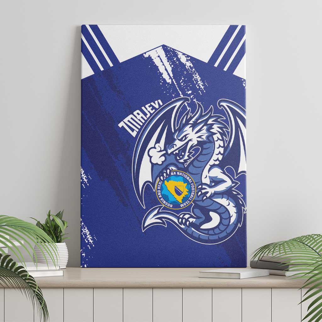 Bosnia and Herzegovina Football Canvas Wall Art Go Zmajevi Mi smo uz vas Blue Version - Wonder Print Shop