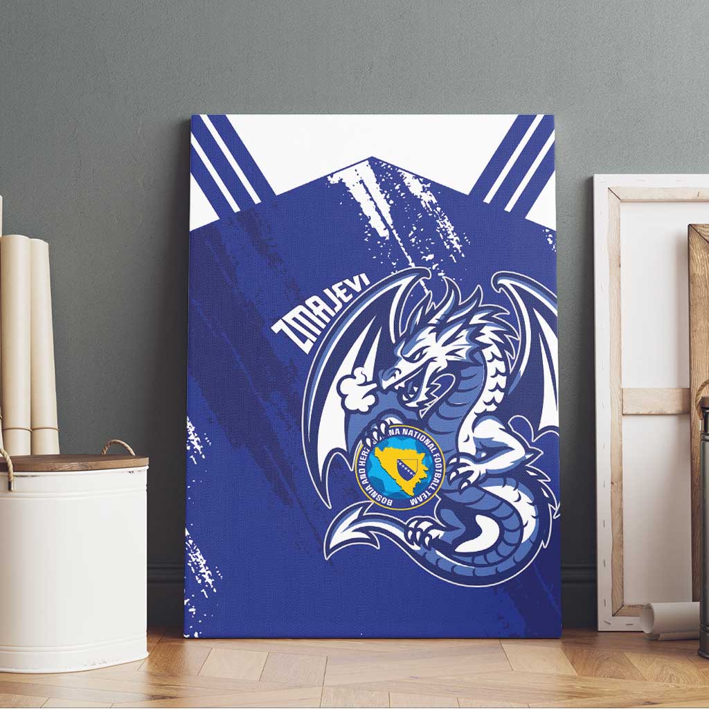 Bosnia and Herzegovina Football Canvas Wall Art Go Zmajevi Mi smo uz vas Blue Version - Wonder Print Shop