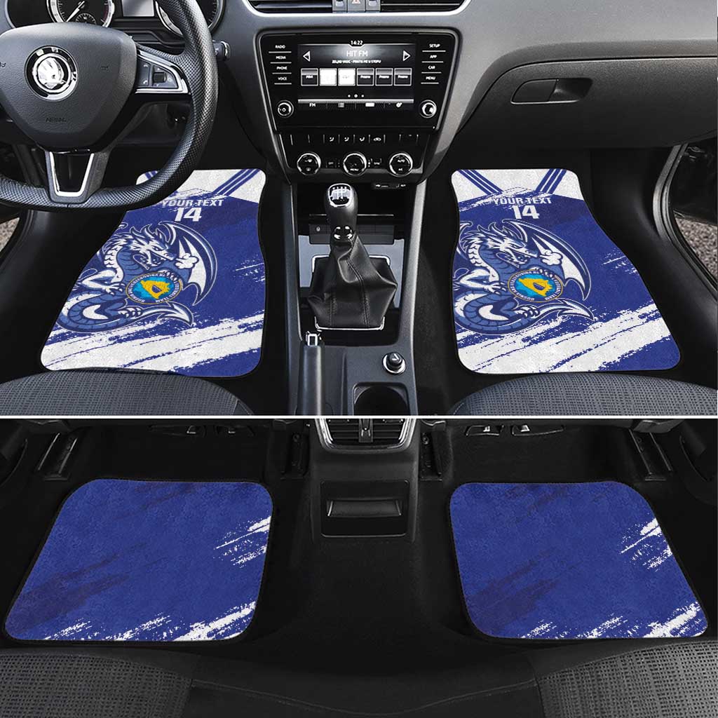 Bosnia and Herzegovina Football Custom Car Mats Go Zmajevi Mi smo uz vas Blue Version - Wonder Print Shop