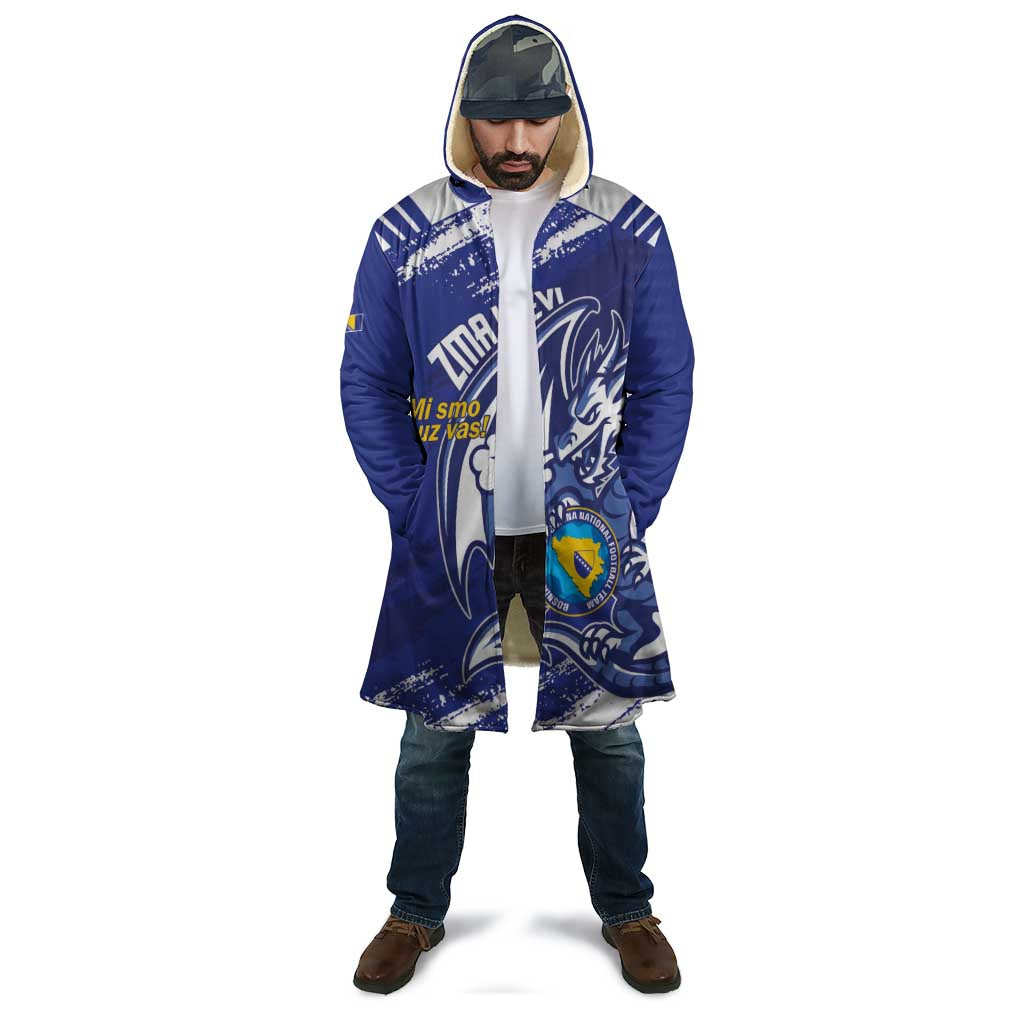 Bosnia and Herzegovina Football Custom Cloak Go Zmajevi Mi smo uz vas Blue Version - Wonder Print Shop