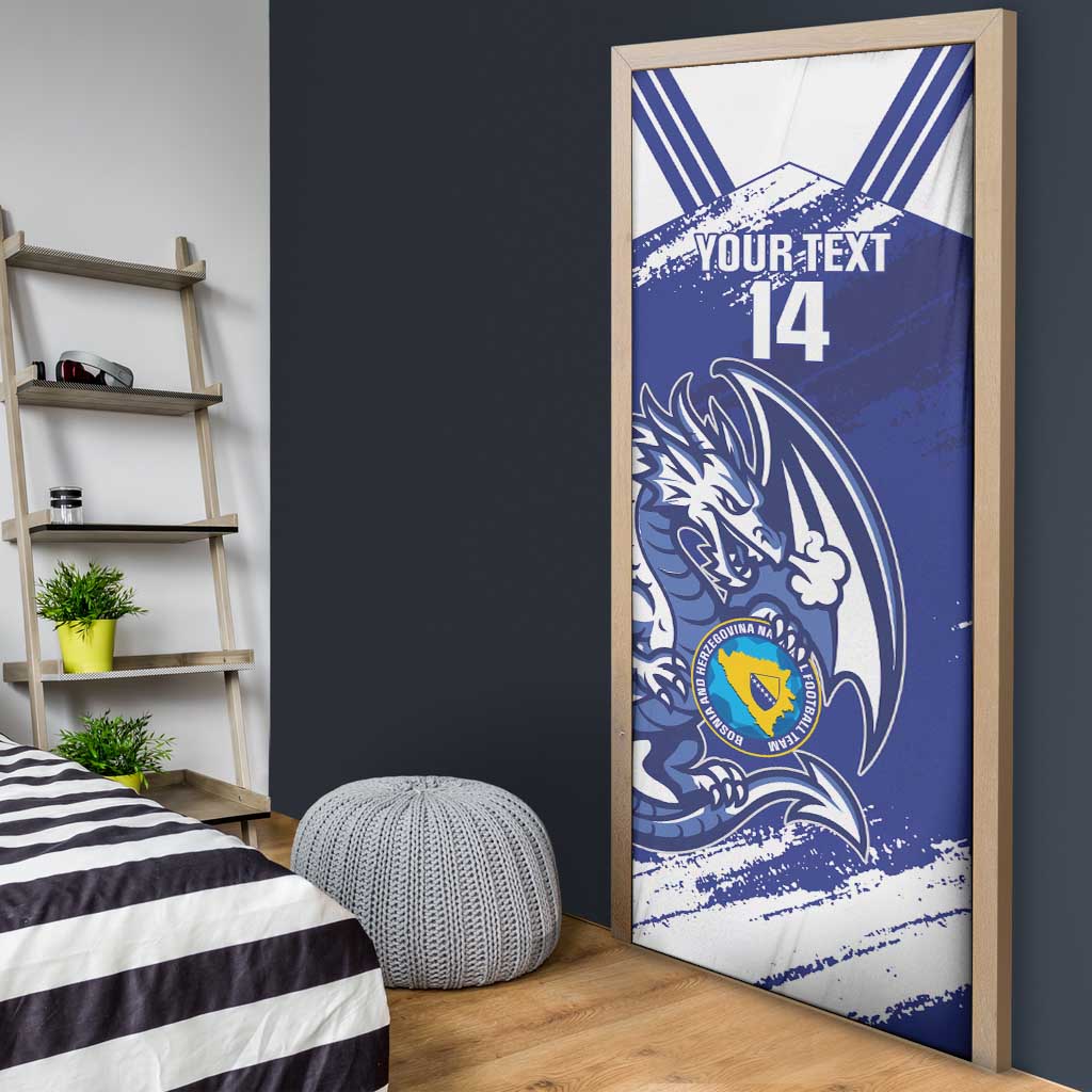 Bosnia and Herzegovina Football Custom Door Cover Go Zmajevi Mi smo uz vas Blue Version - Wonder Print Shop