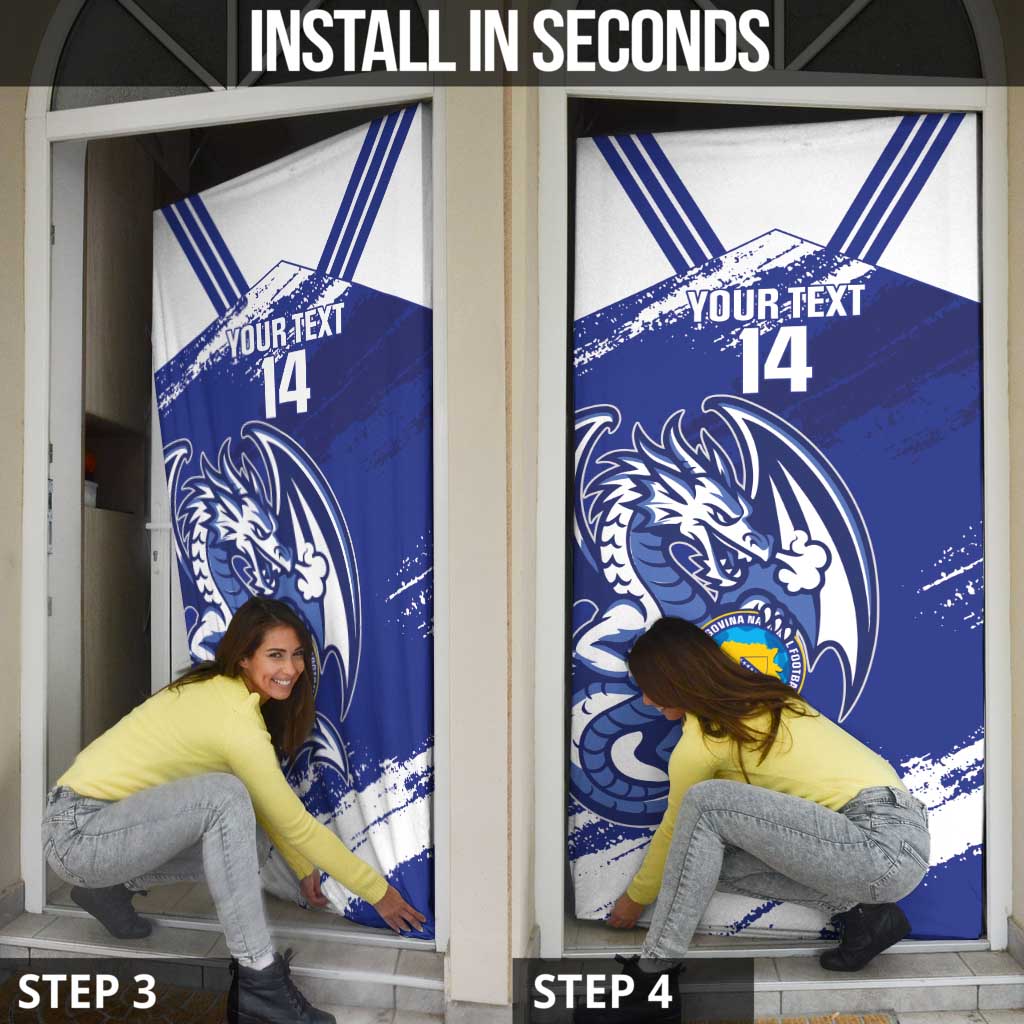 Bosnia and Herzegovina Football Custom Door Cover Go Zmajevi Mi smo uz vas Blue Version - Wonder Print Shop