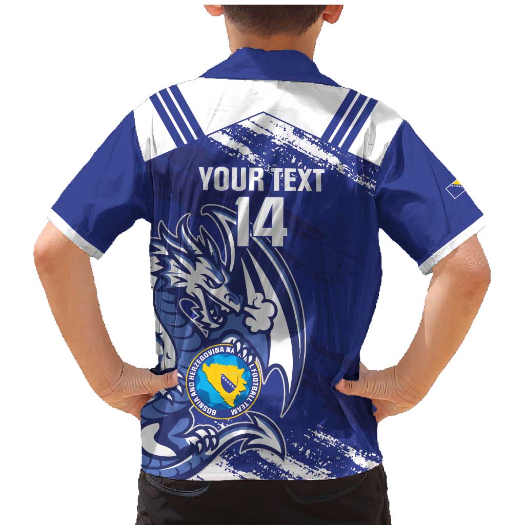 Bosnia and Herzegovina Football Custom Family Matching Mermaid Dress and Hawaiian Shirt Go Zmajevi Mi smo uz vas Blue Version - Wonder Print Shop