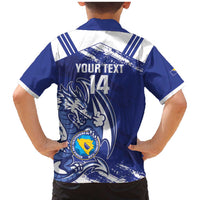 Bosnia and Herzegovina Football Custom Family Matching Mermaid Dress and Hawaiian Shirt Go Zmajevi Mi smo uz vas Blue Version - Wonder Print Shop