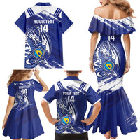 Bosnia and Herzegovina Football Custom Family Matching Mermaid Dress and Hawaiian Shirt Go Zmajevi Mi smo uz vas Blue Version - Wonder Print Shop