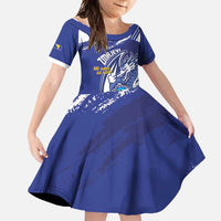 Bosnia and Herzegovina Football Custom Family Matching Off Shoulder Maxi Dress and Hawaiian Shirt Go Zmajevi Mi smo uz vas Blue Version - Wonder Print Shop