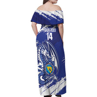 Bosnia and Herzegovina Football Custom Family Matching Off Shoulder Maxi Dress and Hawaiian Shirt Go Zmajevi Mi smo uz vas Blue Version - Wonder Print Shop