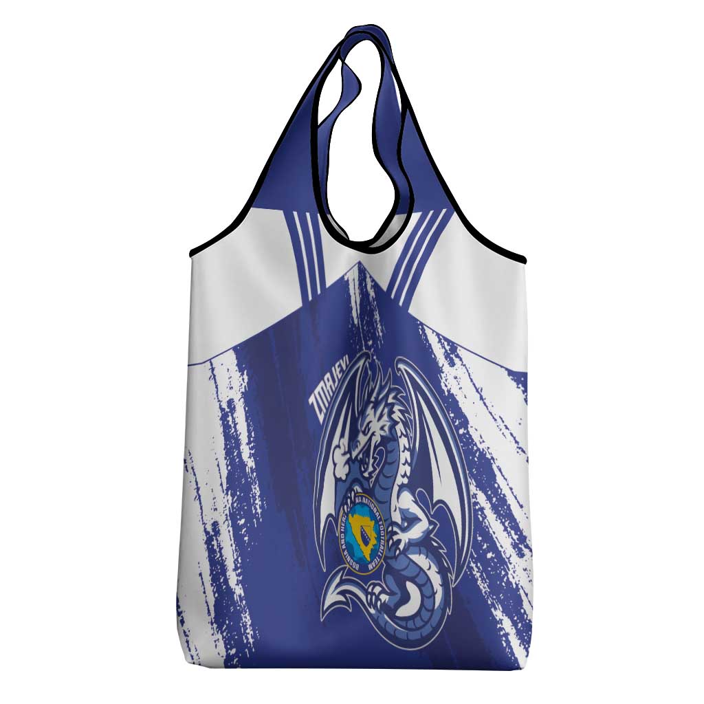 Bosnia and Herzegovina Football Grocery Bag Go Zmajevi Mi smo uz vas Blue Version - Wonder Print Shop