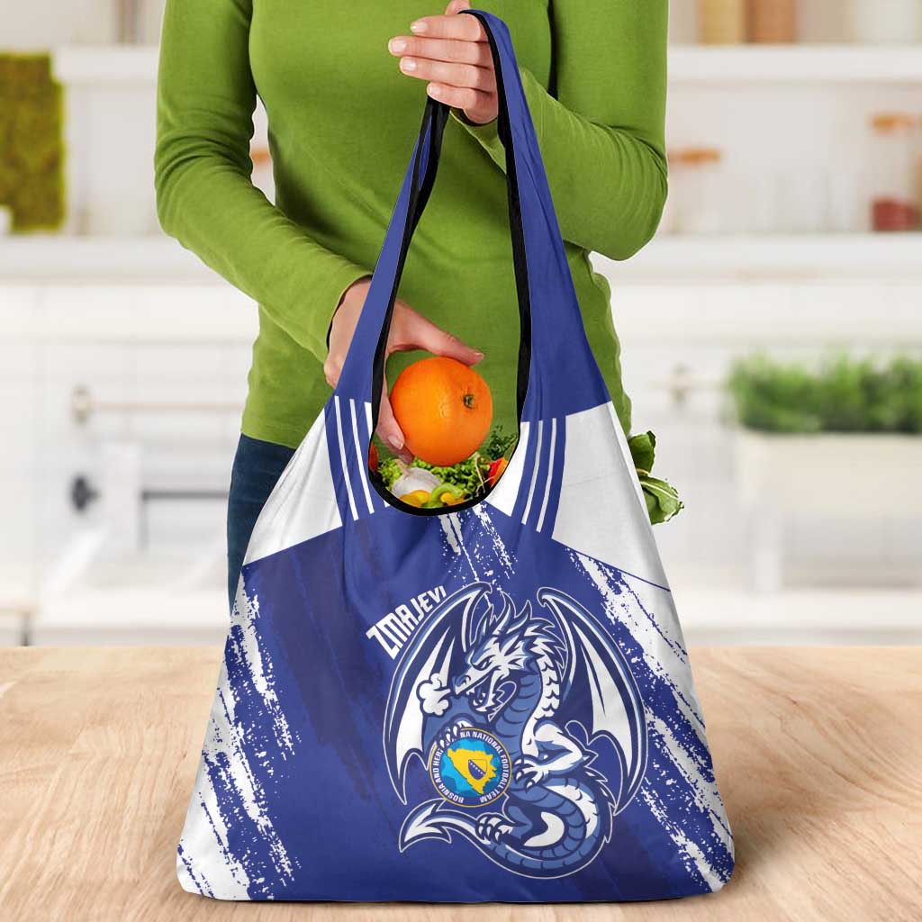 Bosnia and Herzegovina Football Grocery Bag Go Zmajevi Mi smo uz vas Blue Version - Wonder Print Shop