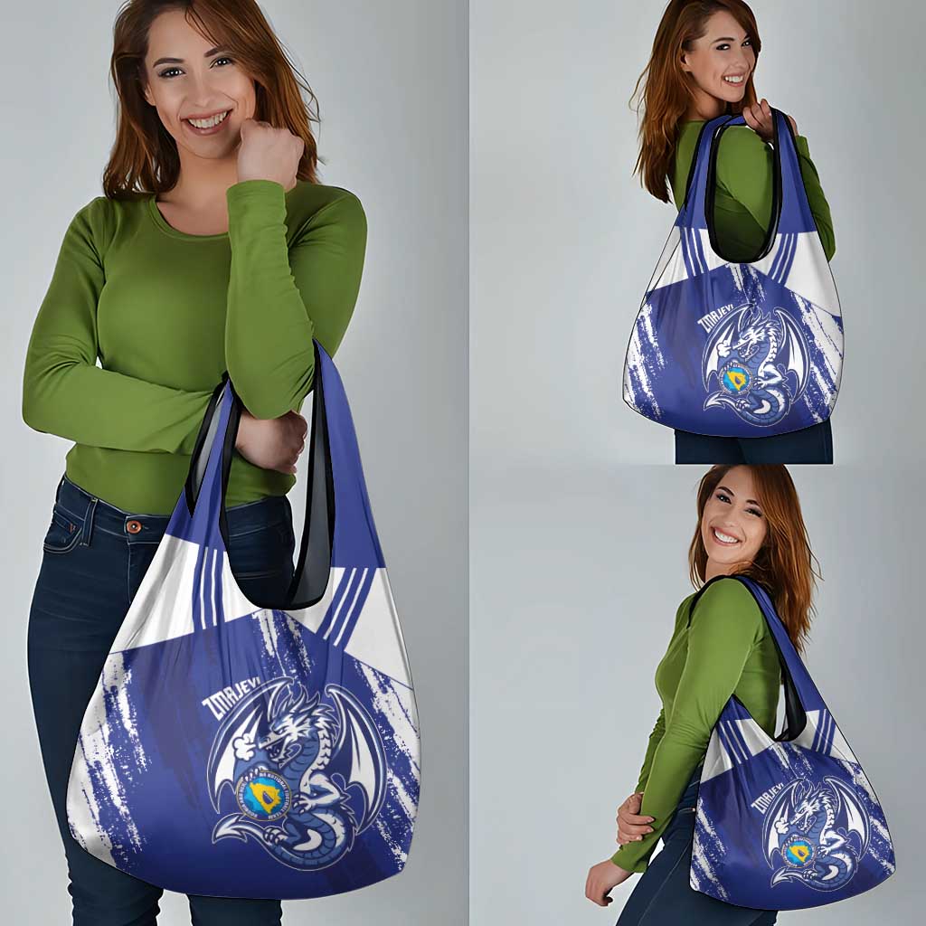 Bosnia and Herzegovina Football Grocery Bag Go Zmajevi Mi smo uz vas Blue Version - Wonder Print Shop
