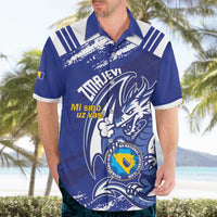 Bosnia and Herzegovina Football Custom Hawaiian Shirt Go Zmajevi Mi smo uz vas Blue Version - Wonder Print Shop
