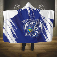 Bosnia and Herzegovina Football Hooded Blanket Go Zmajevi Mi smo uz vas Blue Version - Wonder Print Shop