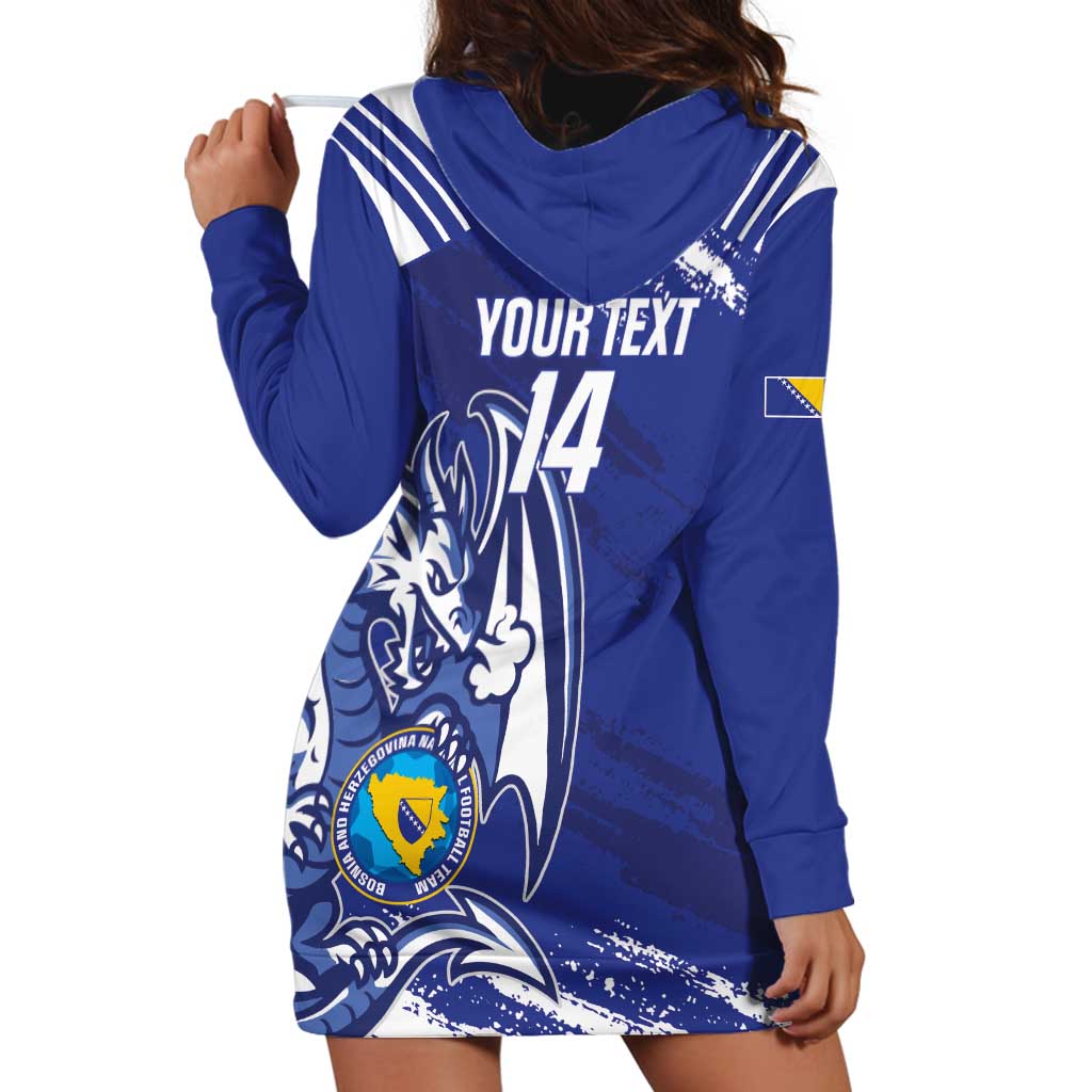 Bosnia and Herzegovina Football Custom Hoodie Dress Go Zmajevi Mi smo uz vas Blue Version - Wonder Print Shop