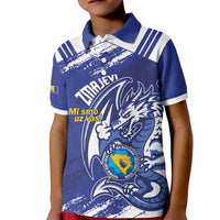 Bosnia and Herzegovina Football Custom Kid Polo Shirt Go Zmajevi Mi smo uz vas Blue Version - Wonder Print Shop