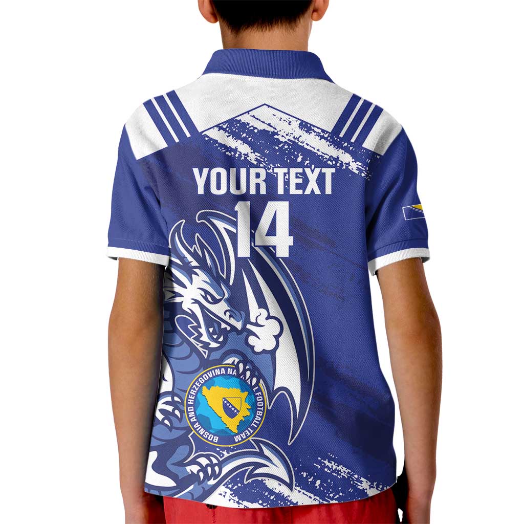 Bosnia and Herzegovina Football Custom Kid Polo Shirt Go Zmajevi Mi smo uz vas Blue Version - Wonder Print Shop