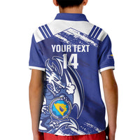 Bosnia and Herzegovina Football Custom Kid Polo Shirt Go Zmajevi Mi smo uz vas Blue Version - Wonder Print Shop