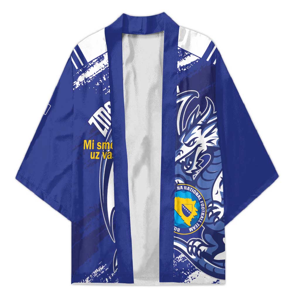Bosnia and Herzegovina Football Custom Kimono Go Zmajevi Mi smo uz vas Blue Version - Wonder Print Shop