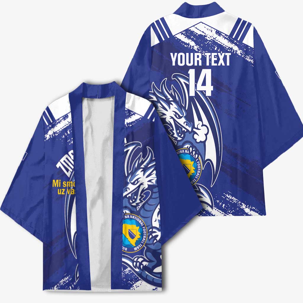 Bosnia and Herzegovina Football Custom Kimono Go Zmajevi Mi smo uz vas Blue Version - Wonder Print Shop