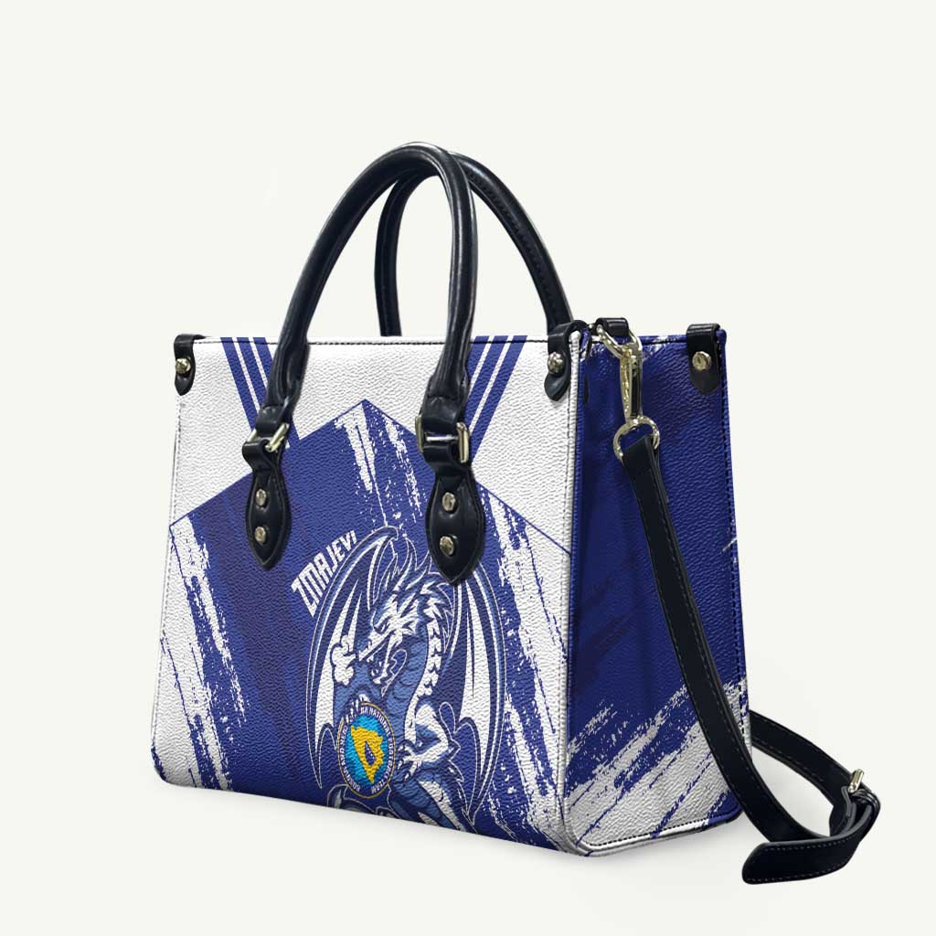 Bosnia and Herzegovina Football Leather Bag Go Zmajevi Mi smo uz vas Blue Version - Wonder Print Shop