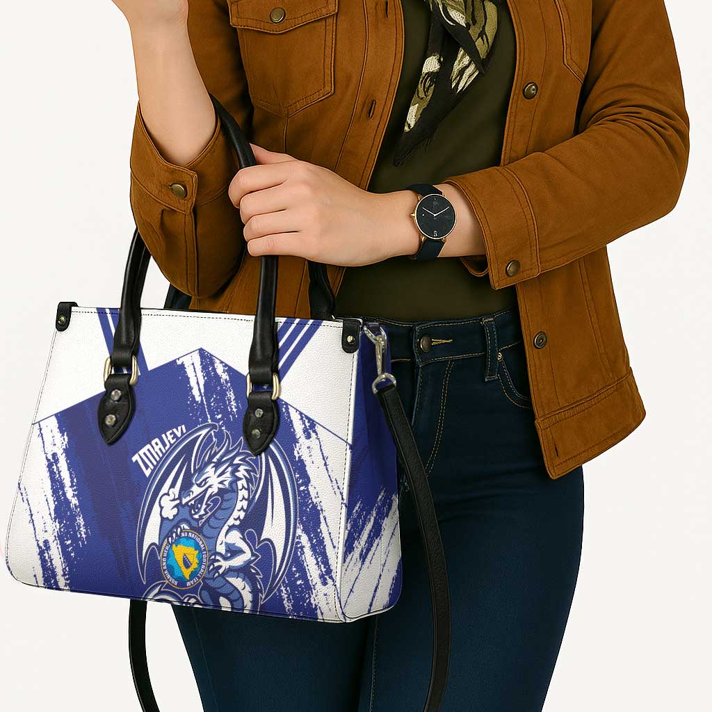 Bosnia and Herzegovina Football Leather Bag Go Zmajevi Mi smo uz vas Blue Version - Wonder Print Shop