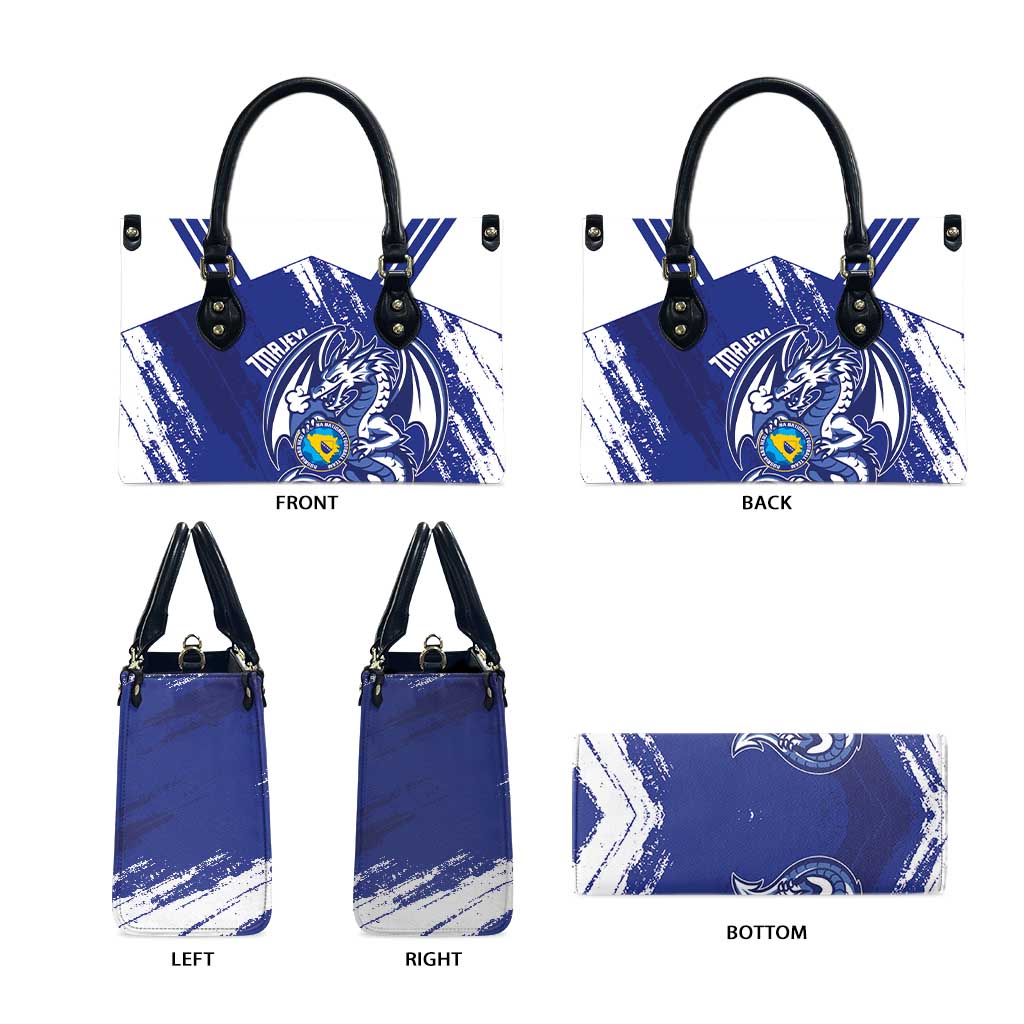 Bosnia and Herzegovina Football Leather Bag Go Zmajevi Mi smo uz vas Blue Version - Wonder Print Shop