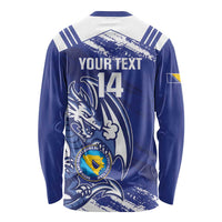 Bosnia and Herzegovina Football Custom Long Sleeve Shirt Go Zmajevi Mi smo uz vas Blue Version - Wonder Print Shop