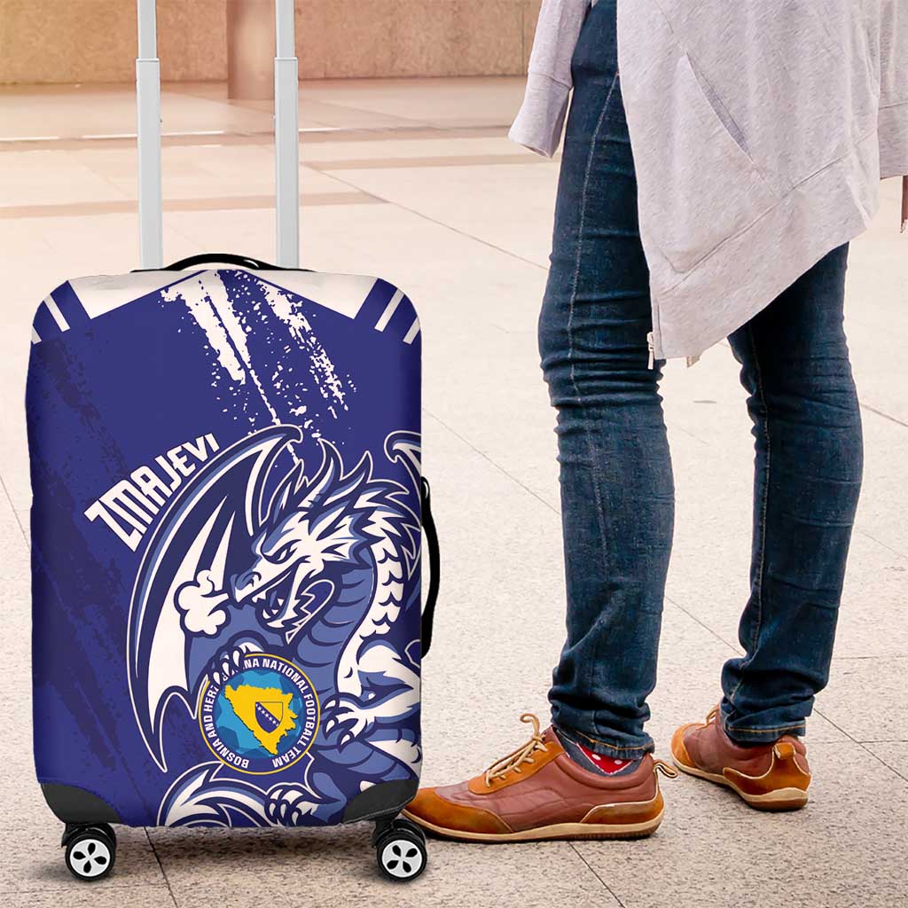 Bosnia and Herzegovina Football Luggage Cover Go Zmajevi Mi smo uz vas Blue Version - Wonder Print Shop