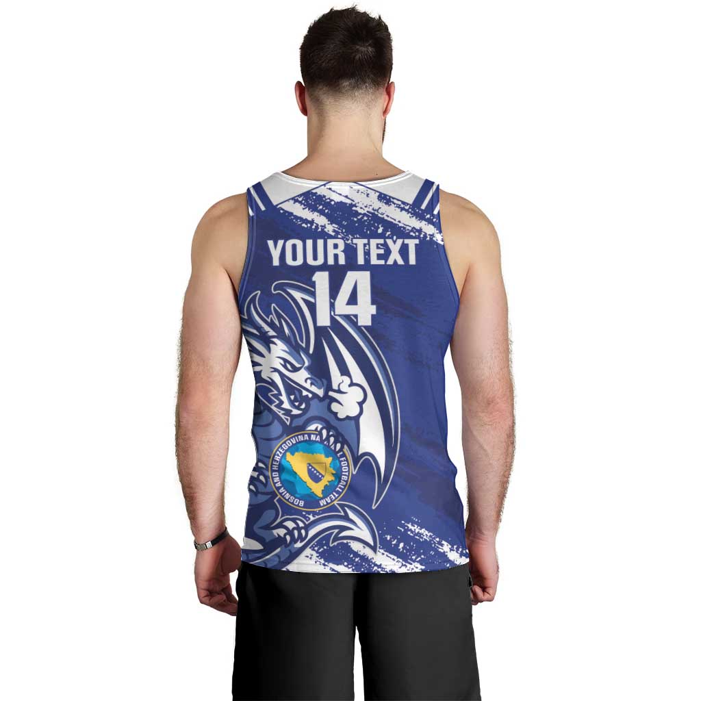 Bosnia and Herzegovina Football Custom Men Tank Top Go Zmajevi Mi smo uz vas Blue Version - Wonder Print Shop