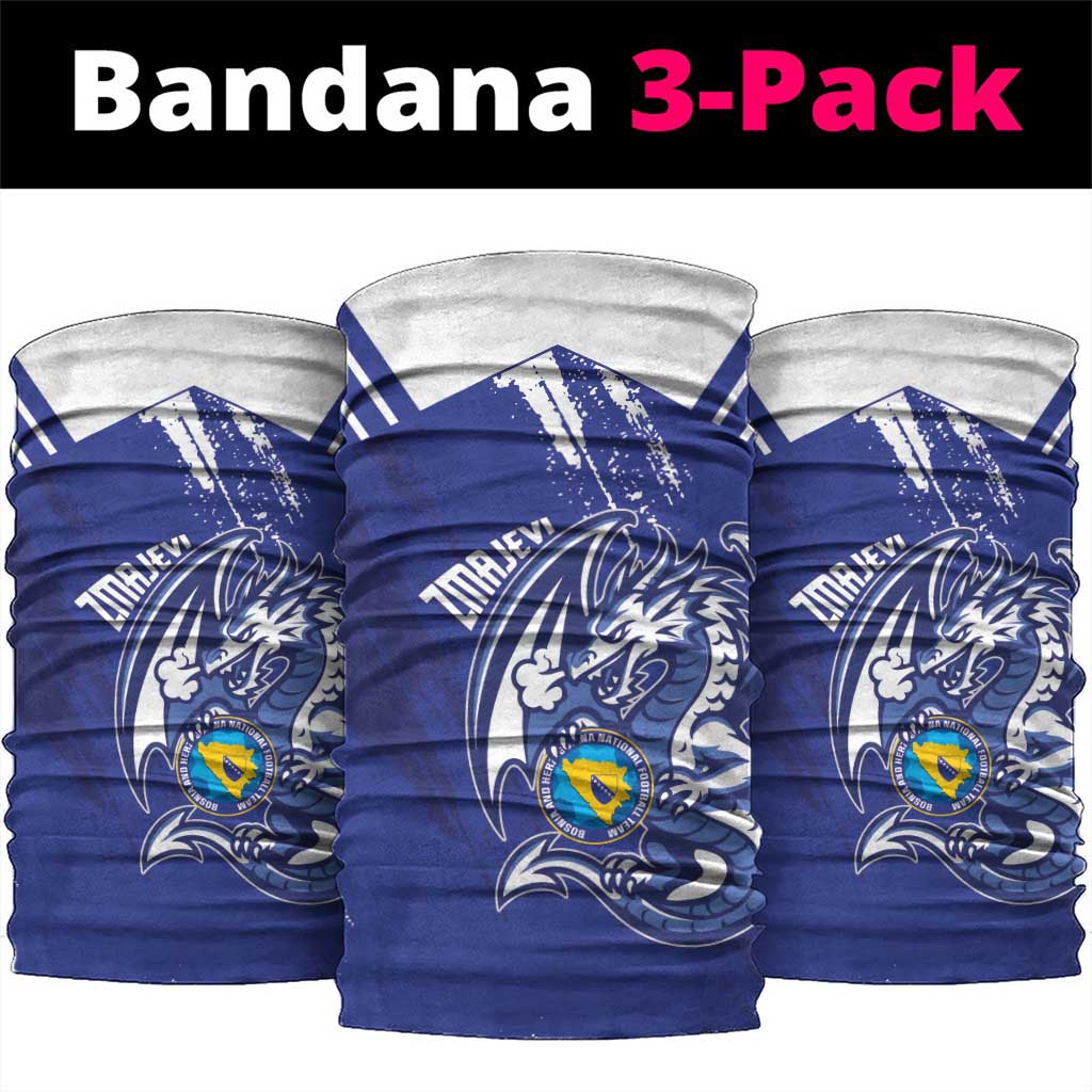 Bosnia and Herzegovina Football Neck Gaiter Go Zmajevi Mi smo uz vas Blue Version - Wonder Print Shop