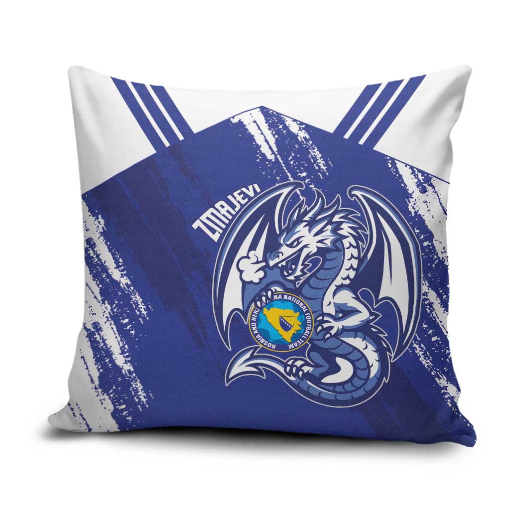 Bosnia and Herzegovina Football Pillow Cover Go Zmajevi Mi smo uz vas Blue Version - Wonder Print Shop