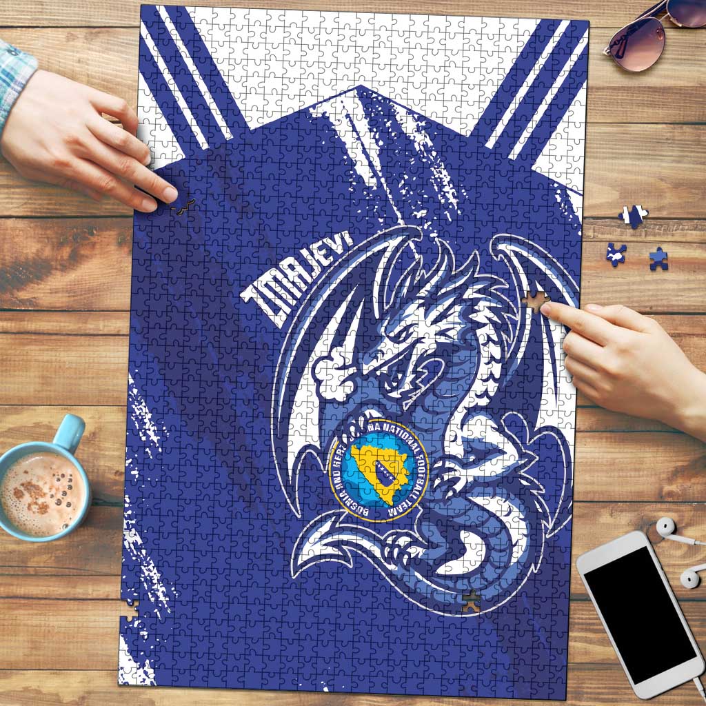 Bosnia and Herzegovina Football Puzzle Go Zmajevi Mi smo uz vas Blue Version - Wonder Print Shop