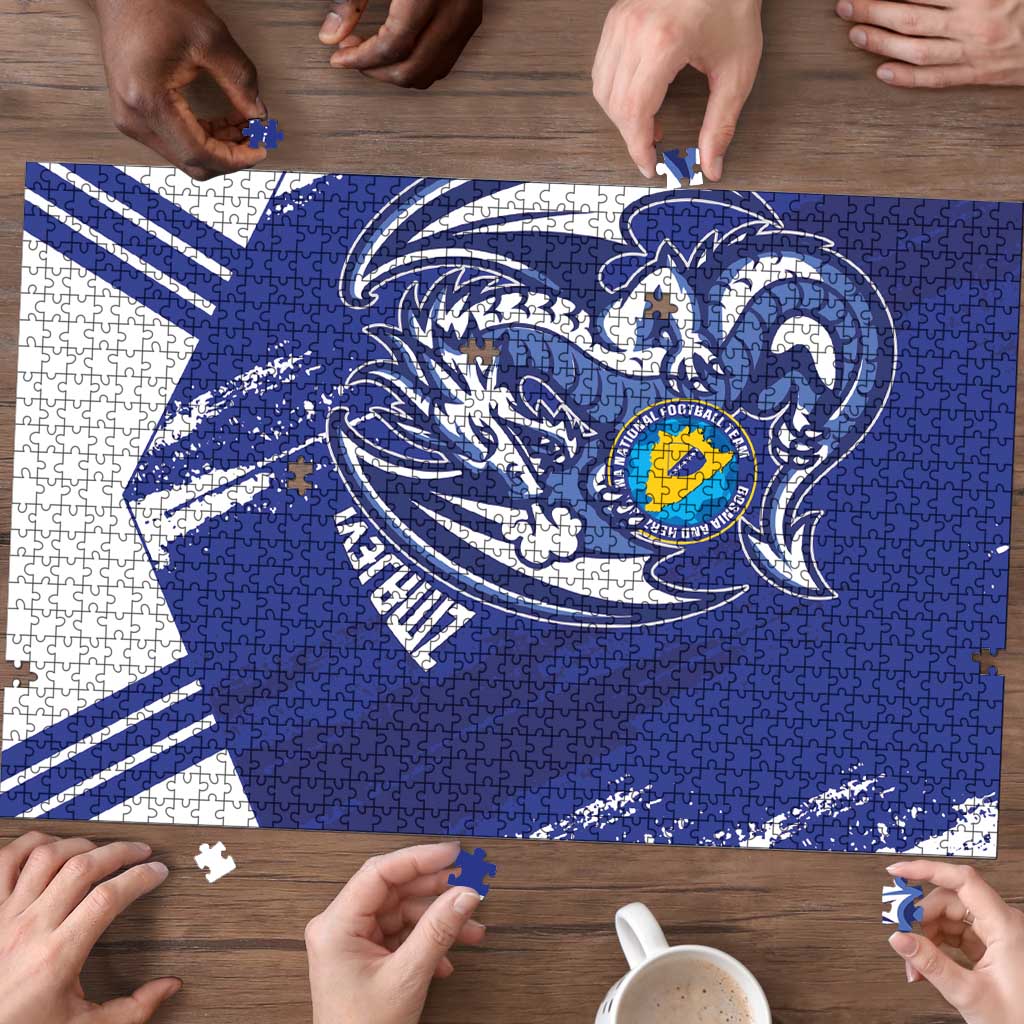 Bosnia and Herzegovina Football Puzzle Go Zmajevi Mi smo uz vas Blue Version - Wonder Print Shop