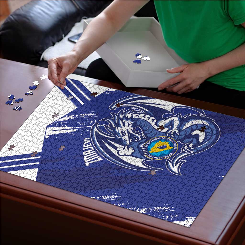 Bosnia and Herzegovina Football Puzzle Go Zmajevi Mi smo uz vas Blue Version - Wonder Print Shop