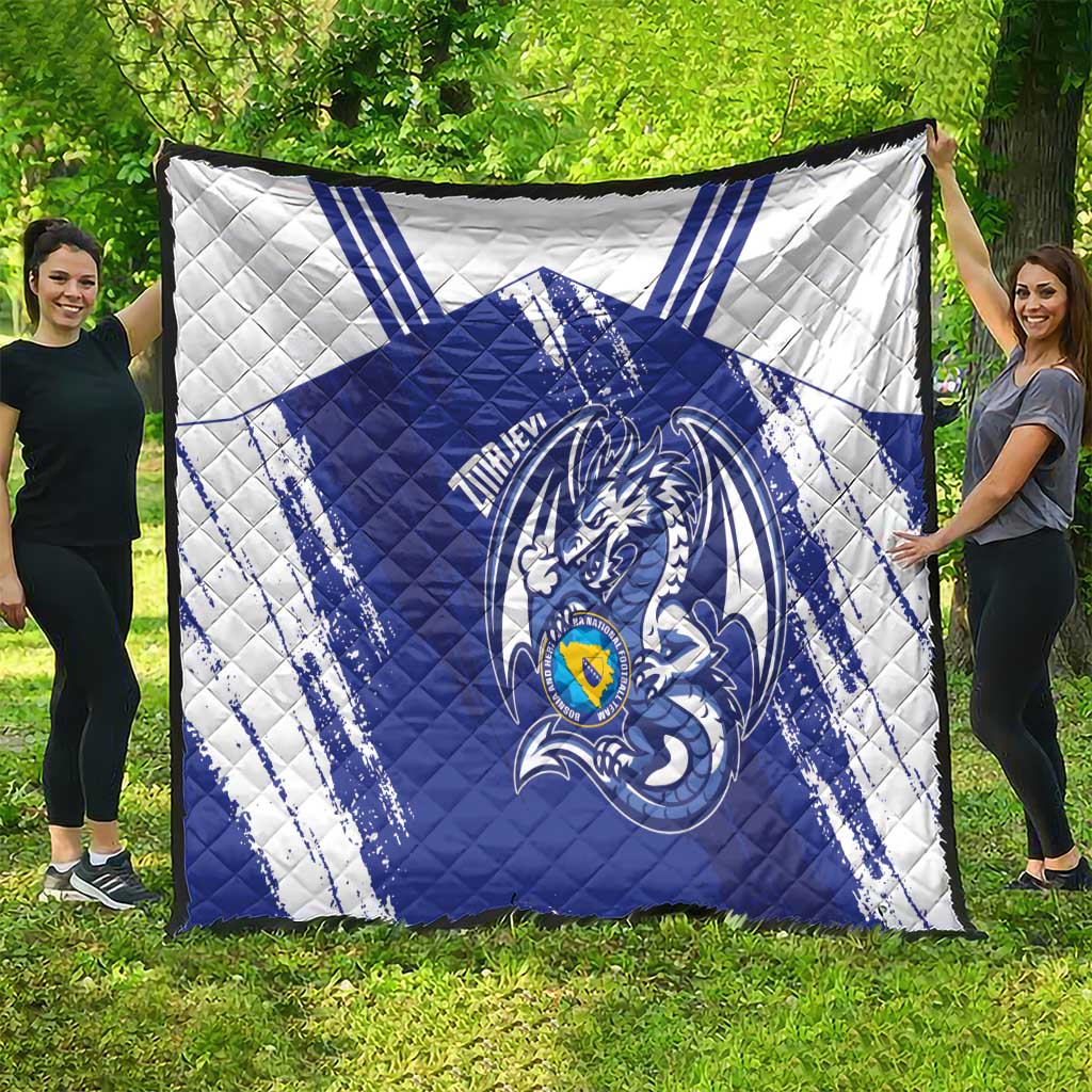 Bosnia and Herzegovina Football Quilt Go Zmajevi Mi smo uz vas Blue Version - Wonder Print Shop