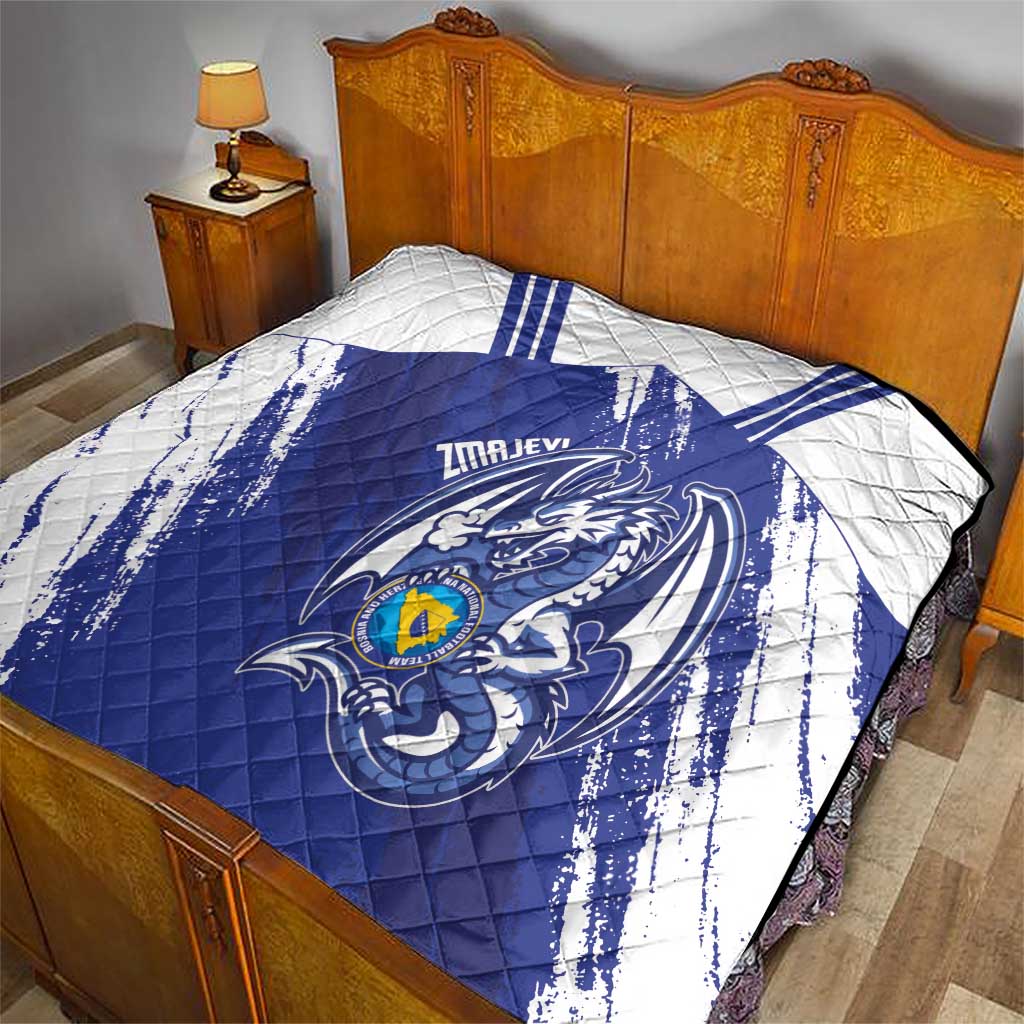 Bosnia and Herzegovina Football Quilt Go Zmajevi Mi smo uz vas Blue Version - Wonder Print Shop