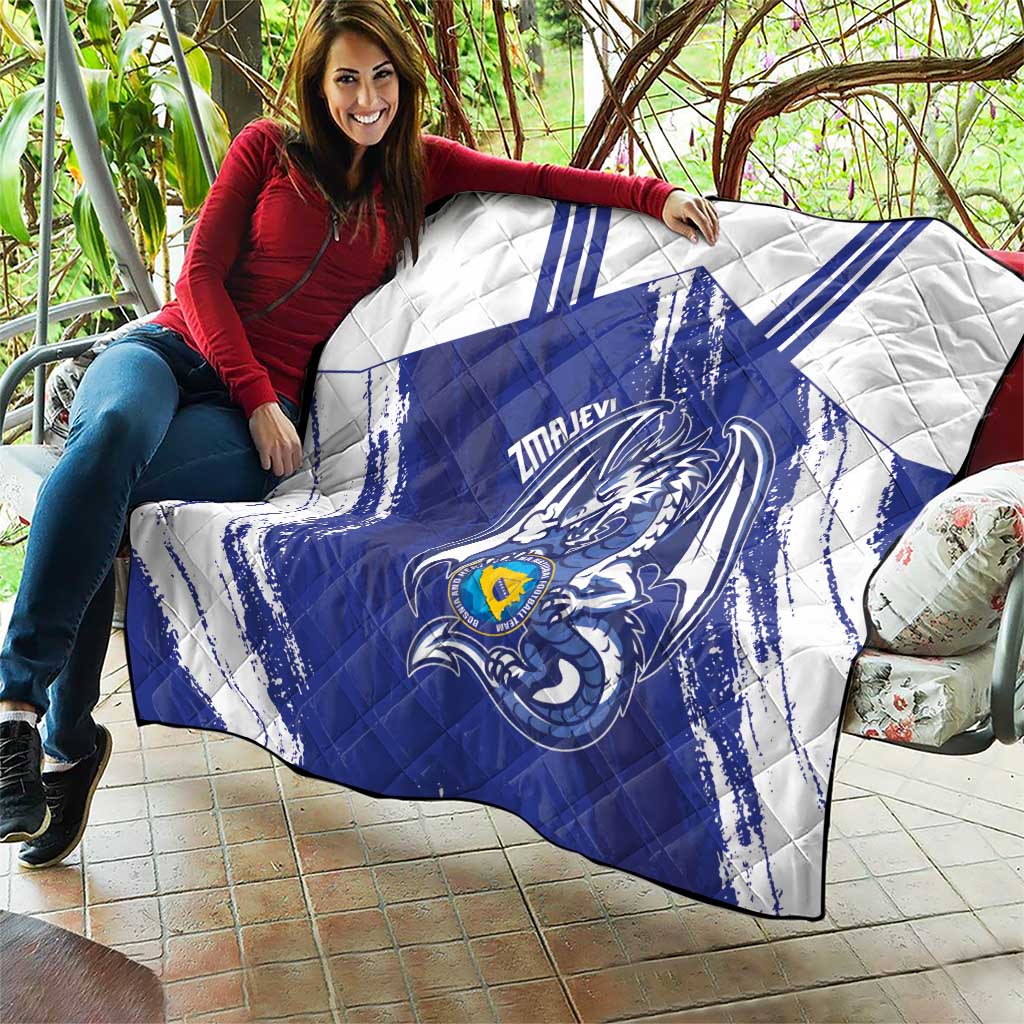 Bosnia and Herzegovina Football Quilt Go Zmajevi Mi smo uz vas Blue Version - Wonder Print Shop