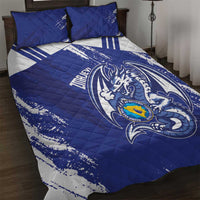 Bosnia and Herzegovina Football Quilt Bed Set Go Zmajevi Mi smo uz vas Blue Version - Wonder Print Shop