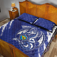 Bosnia and Herzegovina Football Quilt Bed Set Go Zmajevi Mi smo uz vas Blue Version - Wonder Print Shop