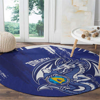 Bosnia and Herzegovina Football Round Carpet Go Zmajevi Mi smo uz vas Blue Version - Wonder Print Shop