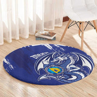 Bosnia and Herzegovina Football Round Carpet Go Zmajevi Mi smo uz vas Blue Version - Wonder Print Shop