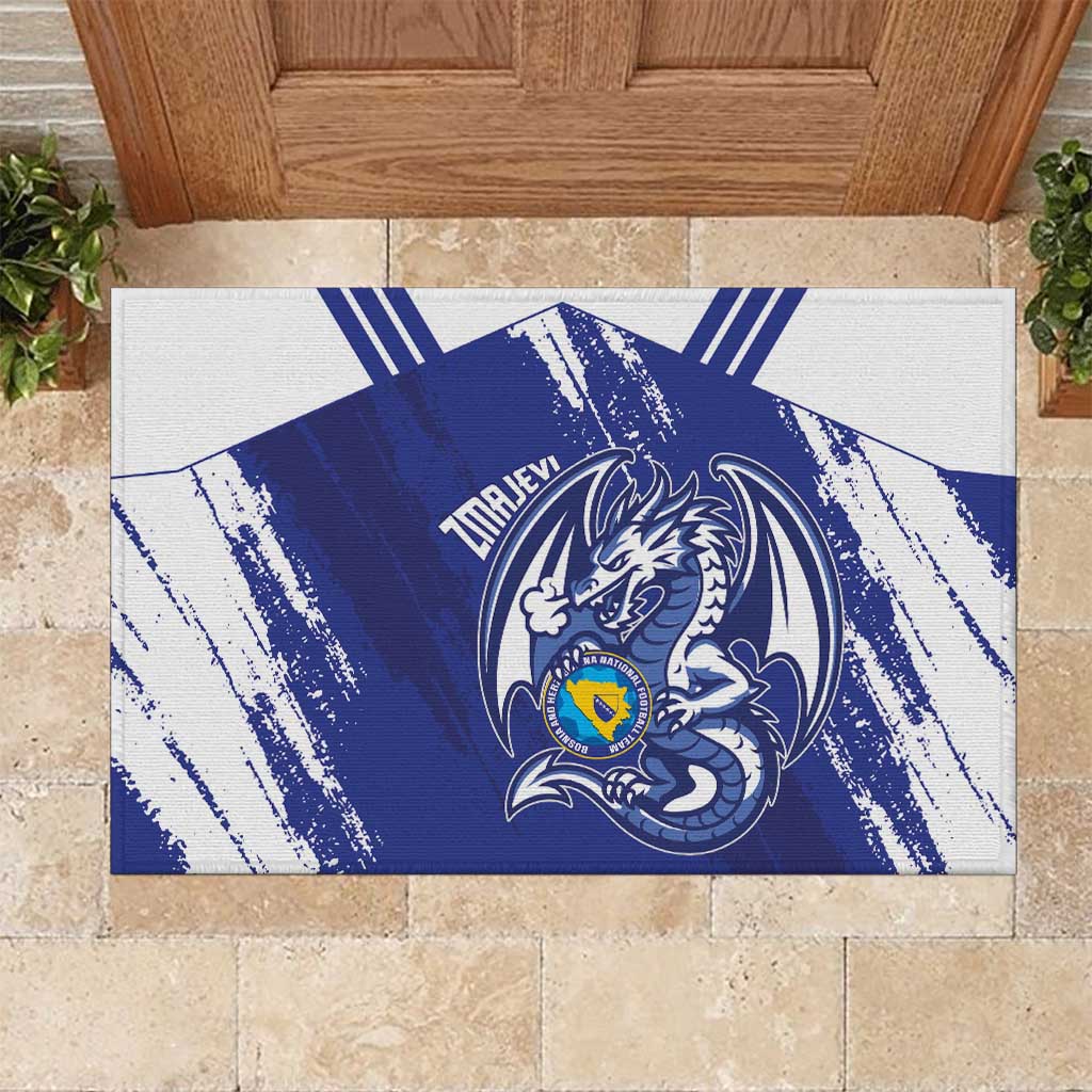 Bosnia and Herzegovina Football Rubber Doormat Go Zmajevi Mi smo uz vas Blue Version - Wonder Print Shop