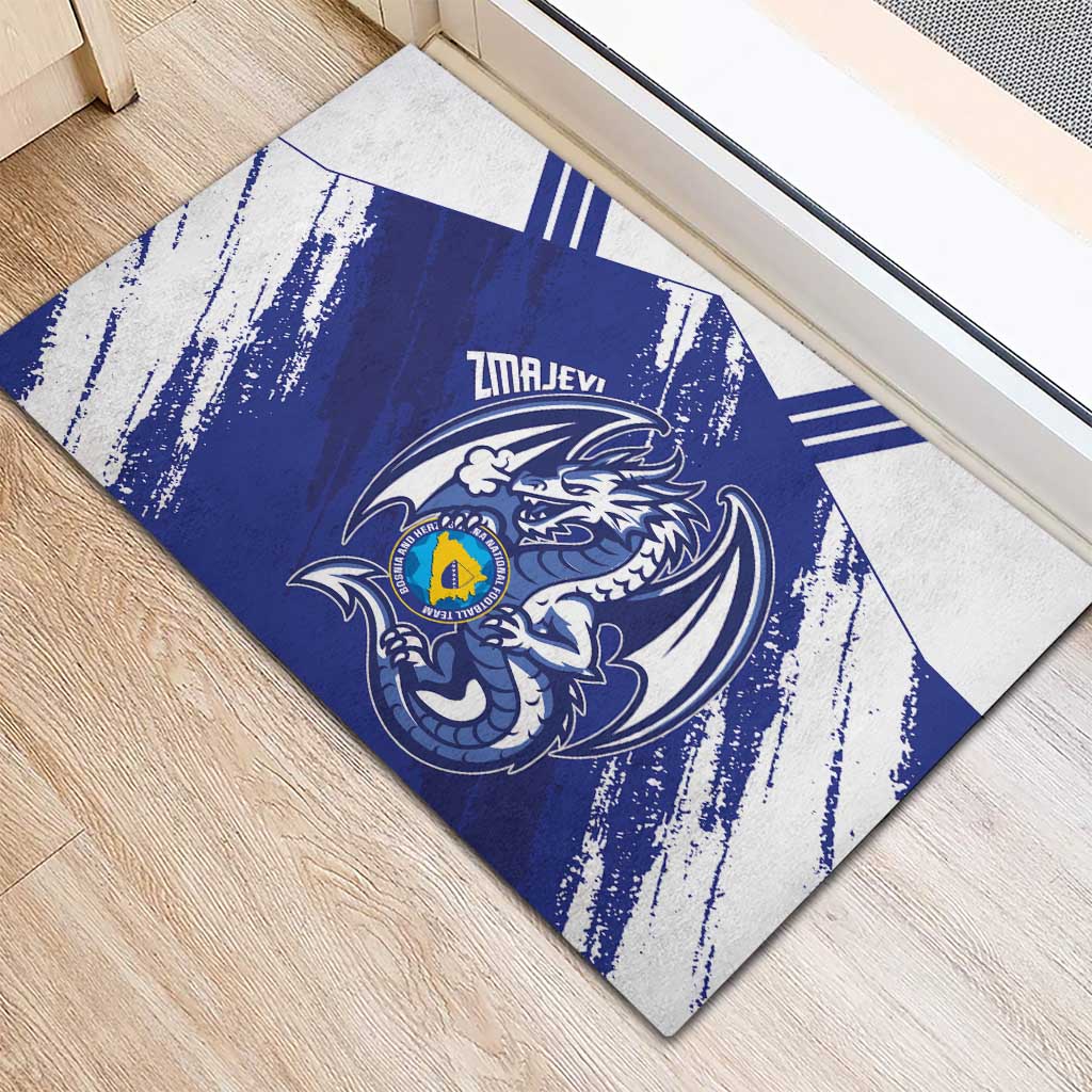 Bosnia and Herzegovina Football Rubber Doormat Go Zmajevi Mi smo uz vas Blue Version - Wonder Print Shop