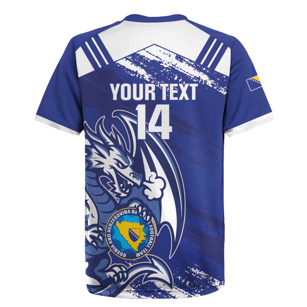 Bosnia and Herzegovina Football Custom Rugby Jersey Go Zmajevi Mi smo uz vas Blue Version - Wonder Print Shop