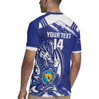 Bosnia and Herzegovina Football Custom Rugby Jersey Go Zmajevi Mi smo uz vas Blue Version - Wonder Print Shop