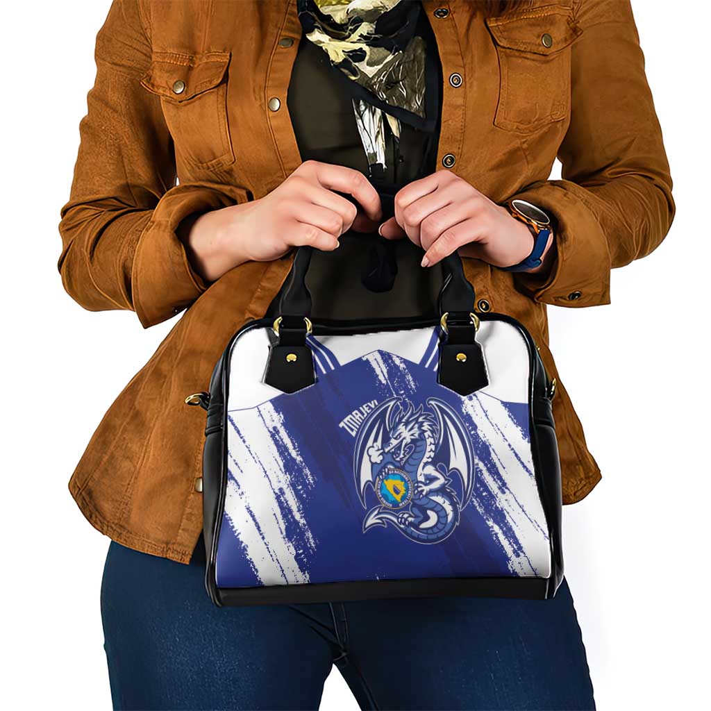 Bosnia and Herzegovina Football Shoulder Handbag Go Zmajevi Mi smo uz vas Blue Version - Wonder Print Shop