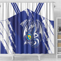 Bosnia and Herzegovina Football Shower Curtain Go Zmajevi Mi smo uz vas Blue Version - Wonder Print Shop